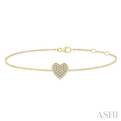 Heart Shape Petite Diamond Fashion Chain Bracelet