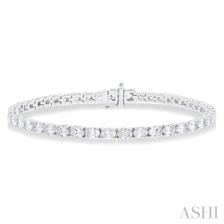 Oval Shape East-West Diamond Tennis Bracelet