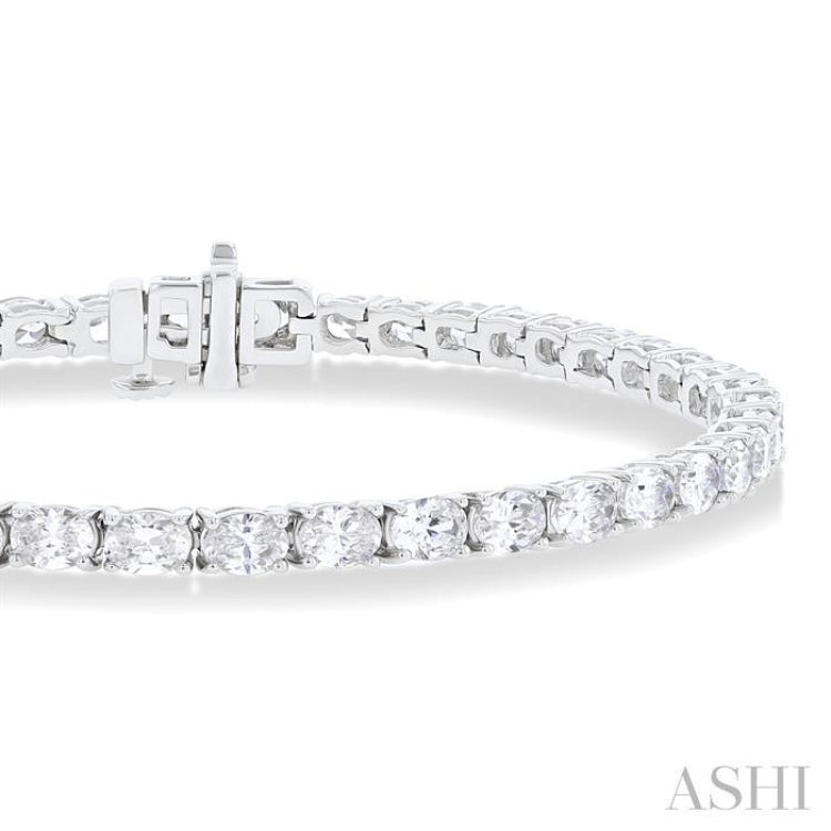 Oval Shape East-West Diamond Tennis Bracelet