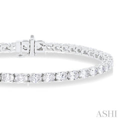 Oval Shape East-West Diamond Tennis Bracelet