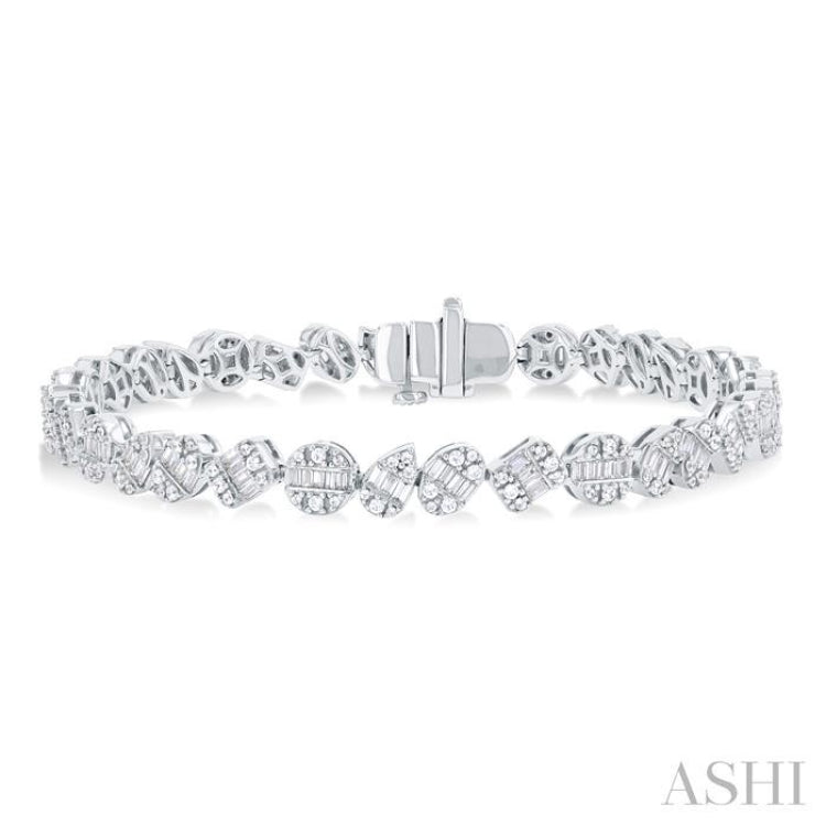 Mixed Shape Fusion Diamond Tennis Bracelet