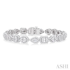 Mixed Shape Halo Fusion Diamond Tennis Bracelet