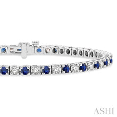 Alternate Gemstone & Diamond Tennis Bracelet