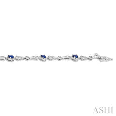 Oval Shape Gemstone & Diamond Bracelet