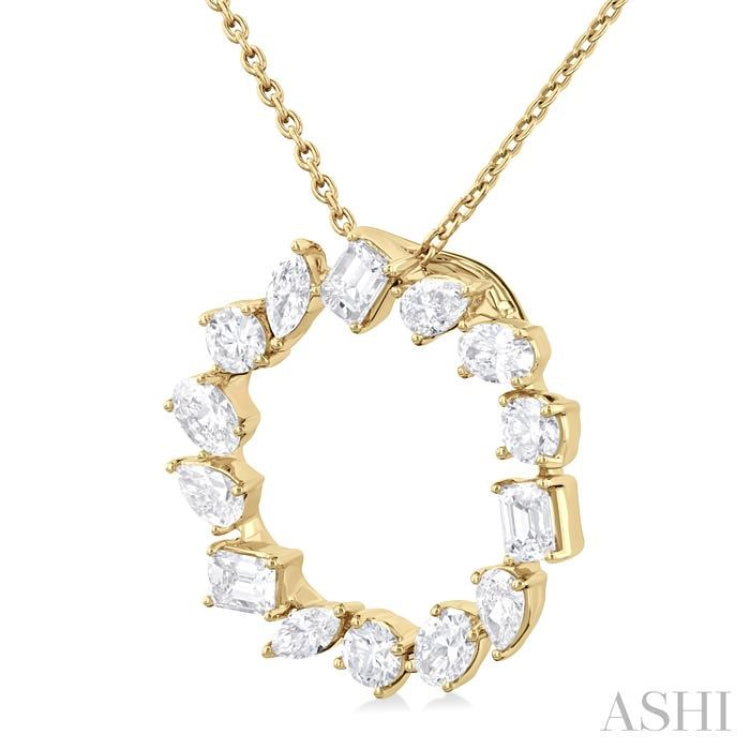 Mixed Shape Circle Diamond Fashion Pendant