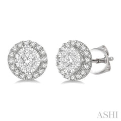 Round Shape Halo Lovebright Essential Diamond Earrings