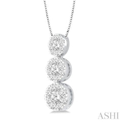 Round Shape Past Present & Future Lovebright Essential Diamond Pendant