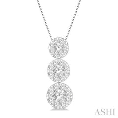 Round Shape Past Present & Future Lovebright Essential Diamond Pendant