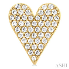 Pave-Set Heart Shape Diamond Fashion Earrings