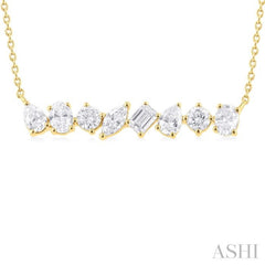 Mixed Shape Scatter Diamond Fashion Necklace