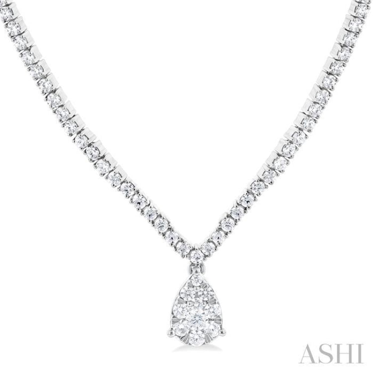 Pear Shape Diamond Necklace