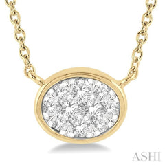 Oval Shape East-West Lovebright Essential Diamond Necklace