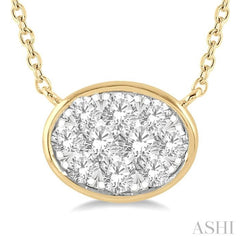 Oval Shape East-West Lovebright Essential Diamond Necklace