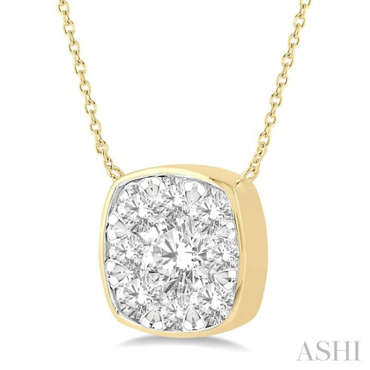 Cushion Shape Lovebright Essential Diamond Necklace