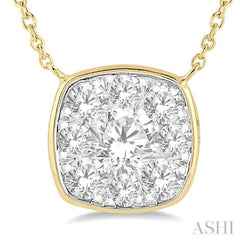 Cushion Shape Lovebright Essential Diamond Necklace