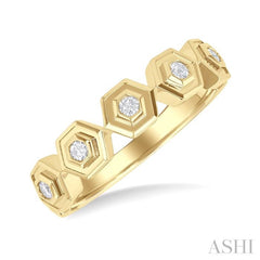 Stackable Hexagon Shape Diamond Fashion Ring