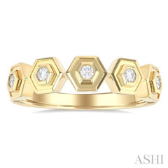 Stackable Hexagon Shape Diamond Fashion Ring