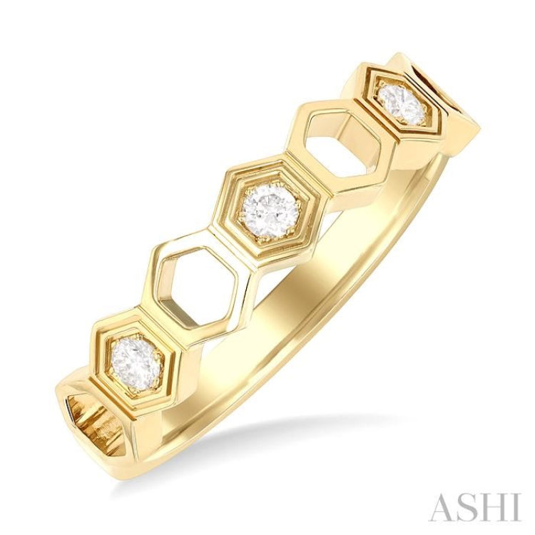 Stackable Hexagon Shape Diamond Fashion Ring