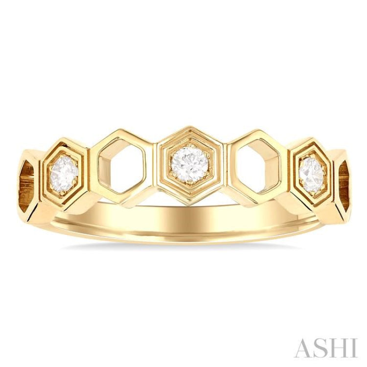 Stackable Hexagon Shape Diamond Fashion Ring