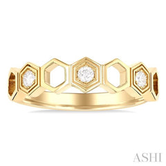 Stackable Hexagon Shape Diamond Fashion Ring