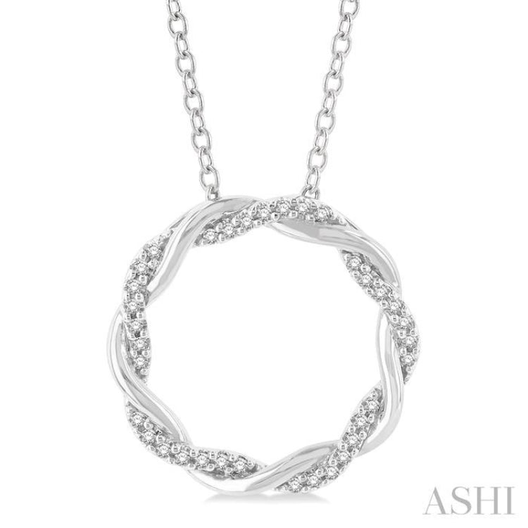 Swirl Circle Diamond Pendant