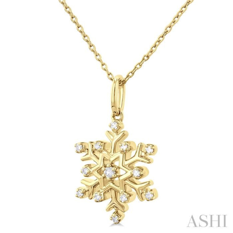 Snow Flake Petite Diamond Fashion Pendant