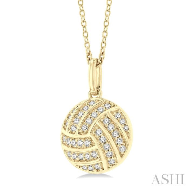 Volleyball Petite Diamond Fashion Pendant