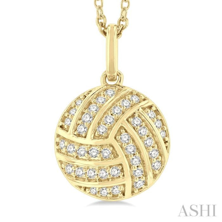 Volleyball Petite Diamond Fashion Pendant