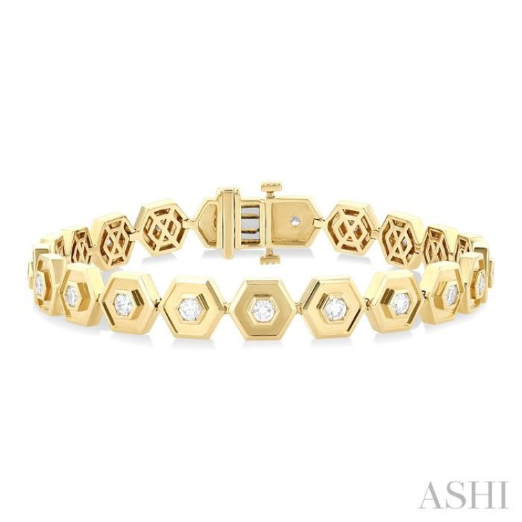 Hexagon Shape Diamond Fashion Bracelet