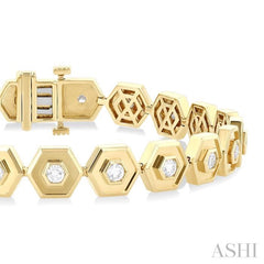 Hexagon Shape Diamond Fashion Bracelet