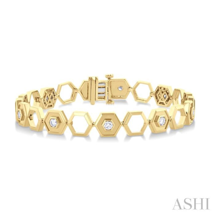 Hexagon Shape Diamond Fashion Bracelet