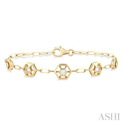 Hexagon Shape Diamond Fashion Chain Bracelet