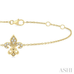 Fleur De Lis Petite Diamond Fashion Chain Bracelet