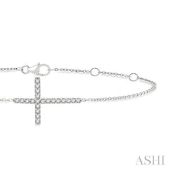 Sideway Cross Petite Diamond Fashion Chain Bracelet