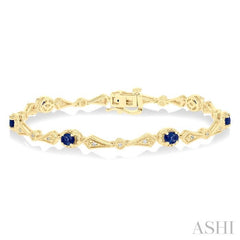 Oval Shape Gemstone & Diamond Bracelet