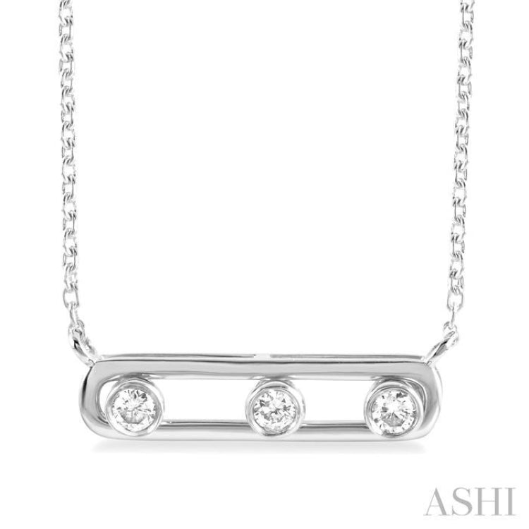 Bezel Set Paper Clip Diamond Fashion Necklace