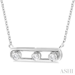 Bezel Set Paper Clip Diamond Fashion Necklace