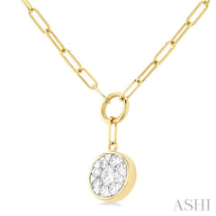 Round Shape Paper Clip Lovebright Diamond Necklace