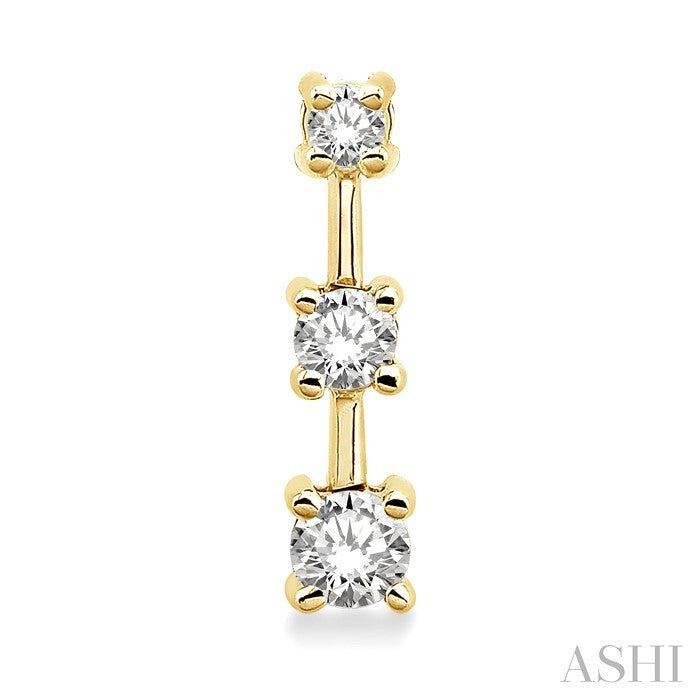 1 Ctw Round Cut Diamond Earrings in 14K Yellow Gold