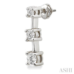 3/4 ctw Round Cut Diamond Earrings in 14K White Gold
