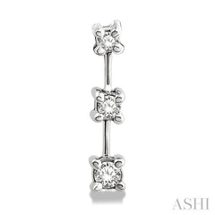 1/4 Ctw Round Cut Diamond Earrings in 14K White Gold