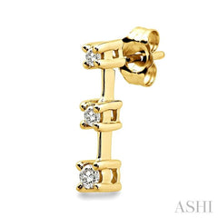 1/4 ctw Round Cut Diamond Earrings in 14K Yellow Gold