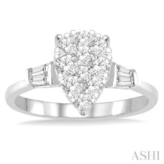 Pear Shape Lovebright Diamond Engagement Ring