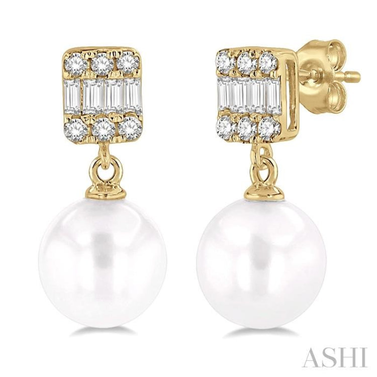 Pearl & Diamond Earrings