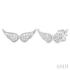 Angel Wings Petite Diamond Fashion Earrings