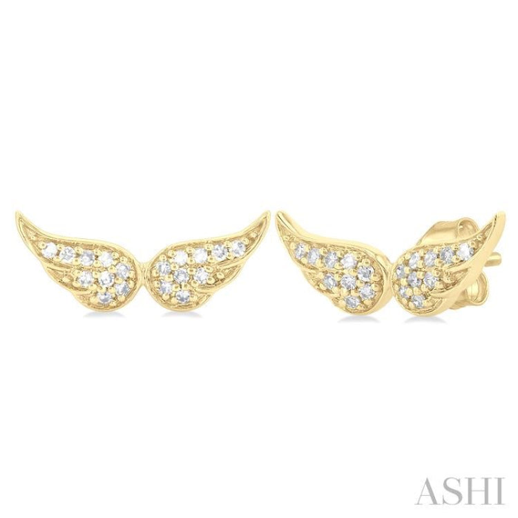 Angel Wings Petite Diamond Fashion Earrings