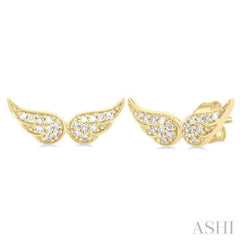 Angel Wings Petite Diamond Fashion Earrings