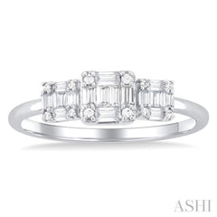 Princess Shape Past Present & Future Fusion Diamond Engagement Ring