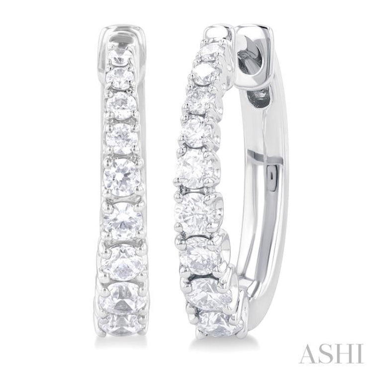 Graduated Diamond Huggie Fashion Earrings