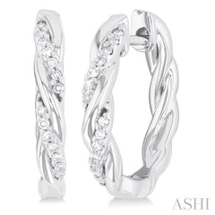 Swirl Diamond Fashion Hoop Earrings